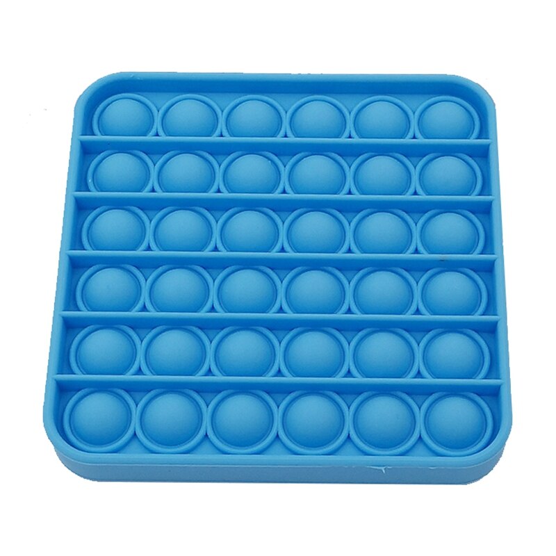 Push Pop Bubble Fidget Toy Push Pop Antistress Toys Round Fidget Sensory Juguete Silicone Stress Reliever Playing Board: Square Board-Blue