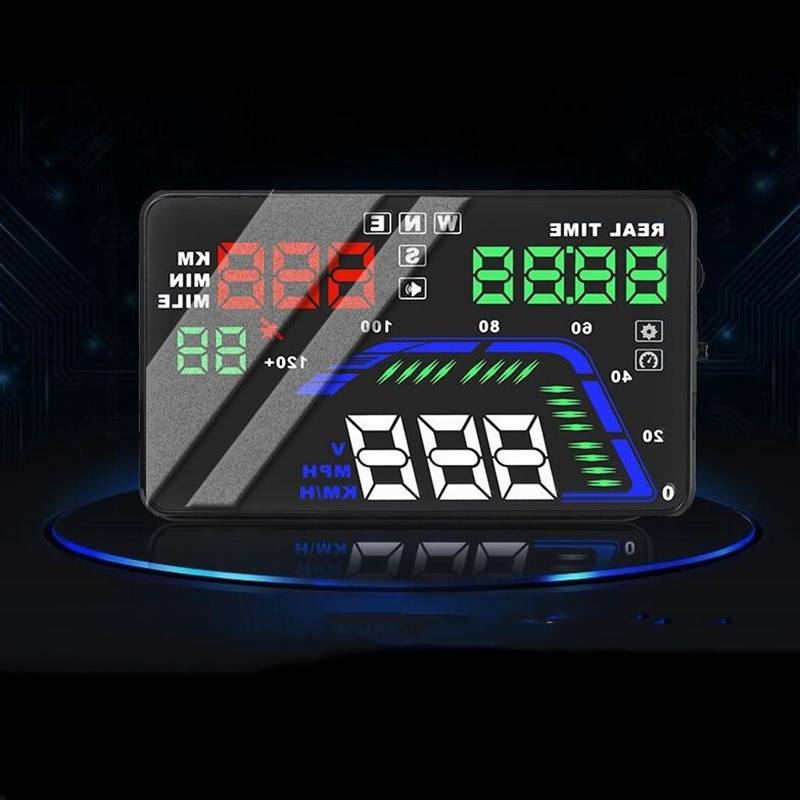 5.5" Universal Car HUD Head Up Display – Engine Speed Gauge, RPM Warning, Performance Custom Gauge Meter