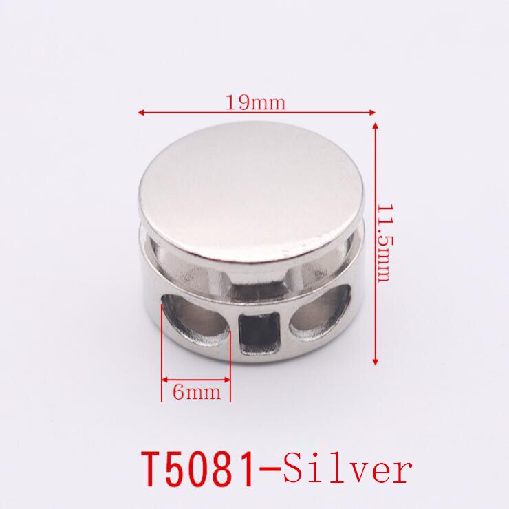Alloy Flat Side Cord Stopper Press Lock Rope Ends Lid 2 Holes Drawstring Toggles Clip For Clothes Apparel Shoelace Accessories: NICKEL