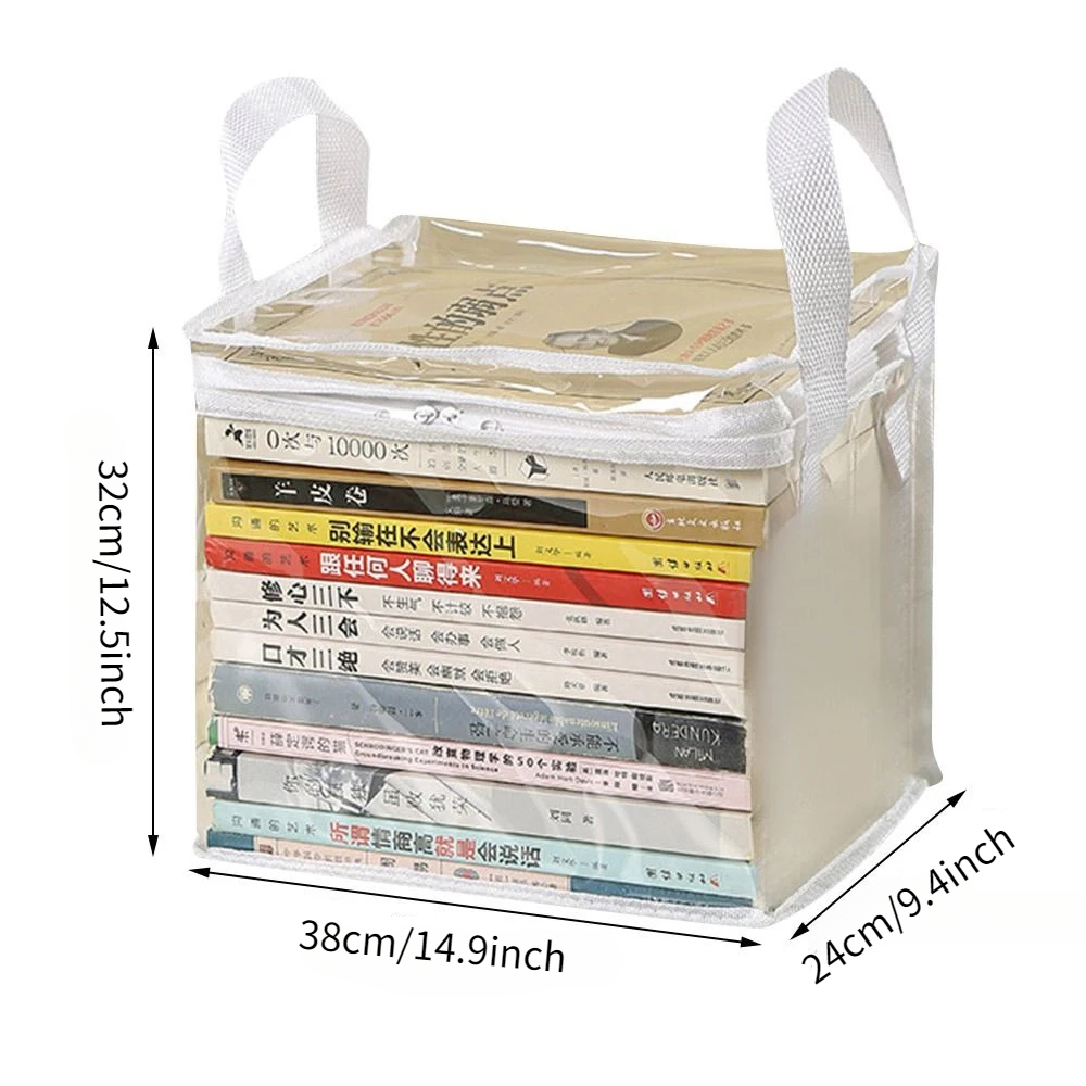 Contenitore per l'organizzazione dei libri, dormitorio per studenti, pieghevole, portatile, trasparente, per uso domestico, di grande capacità, per libri di testo: Oro