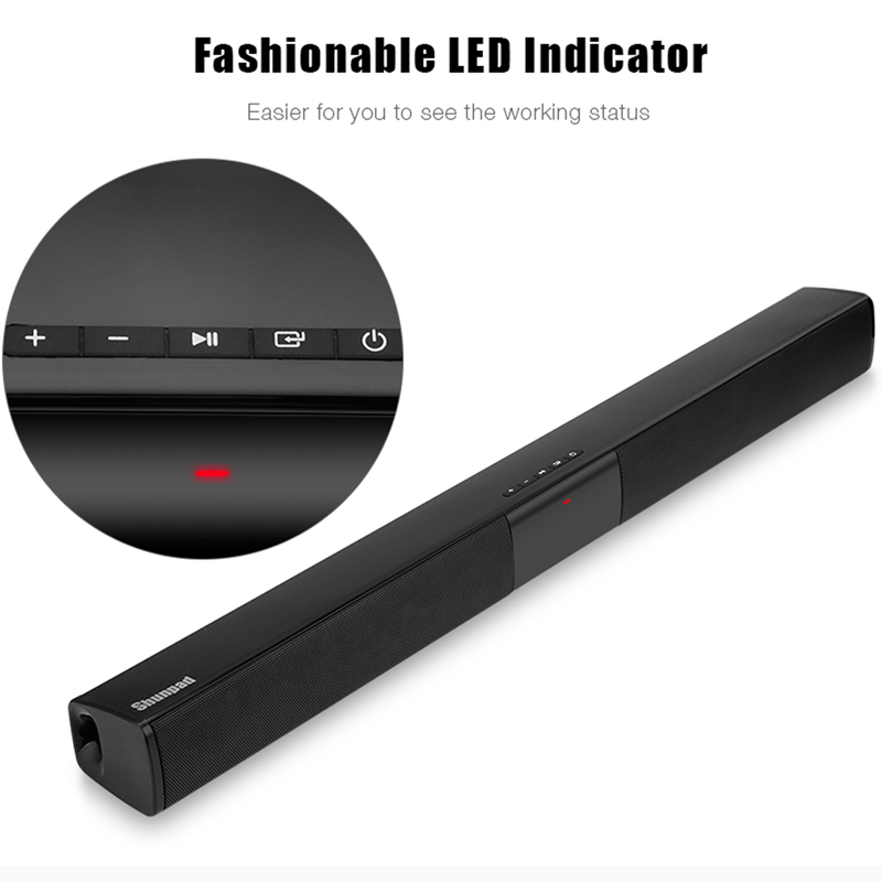 20W Sound Bar Bluetooth Soundbar Column Dual Subwoofers Speaker Home Theater Surround Sound System Hang Wall Built-in 3D Stereo