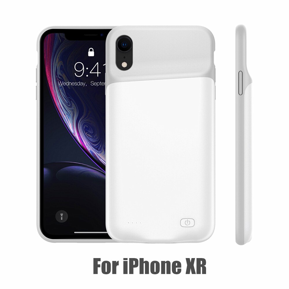 Amstar Externe Batterij Oplader Gevallen Voor Iphone X Xr Xs Max Portable Backup Powerbank Case Voor Iphone X Xs Max batterij Case: B28 White XR