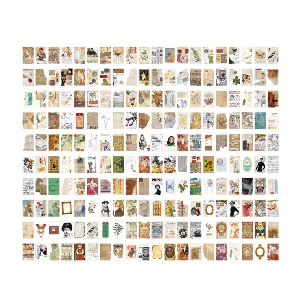 200 sheets/pack Paper Retro Material Card Letter Paper Sticker Stationery Note Page Journal Material DIY Deco Write Base St O2Z5