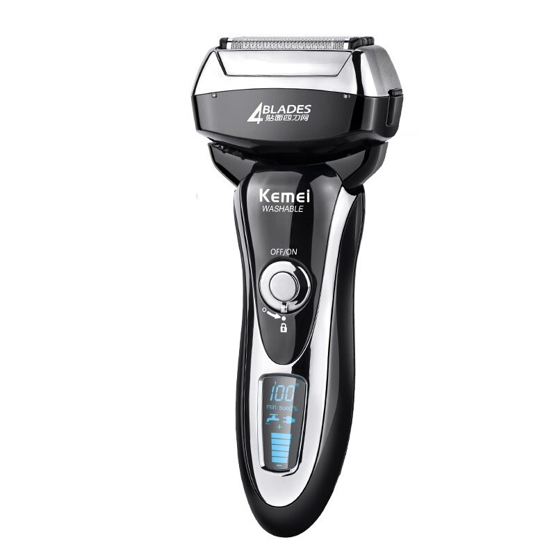 Kemei KM-5568 Wasbare 4 Blade Reciprocating Elektrisch Scheerapparaat Mannen Baard Scheermes Gezichtsverzorging Machine Professionele Scheerapparaat Scheerapparaat Trimmer