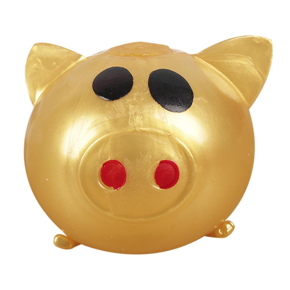 1Pc Jello Pig Cute Anti Stress Splat Water Pig Ball Vent Toy Venting Sticky Pig Squishy Antistress Soft Stress Relief Funny: Golden