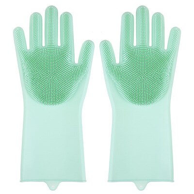 65 g/pz guanti multifunzionali guanti in Silicone guanti per lavastoviglie guanti per lavaggio auto antiscivolo alta elasticità: Green 1 pair