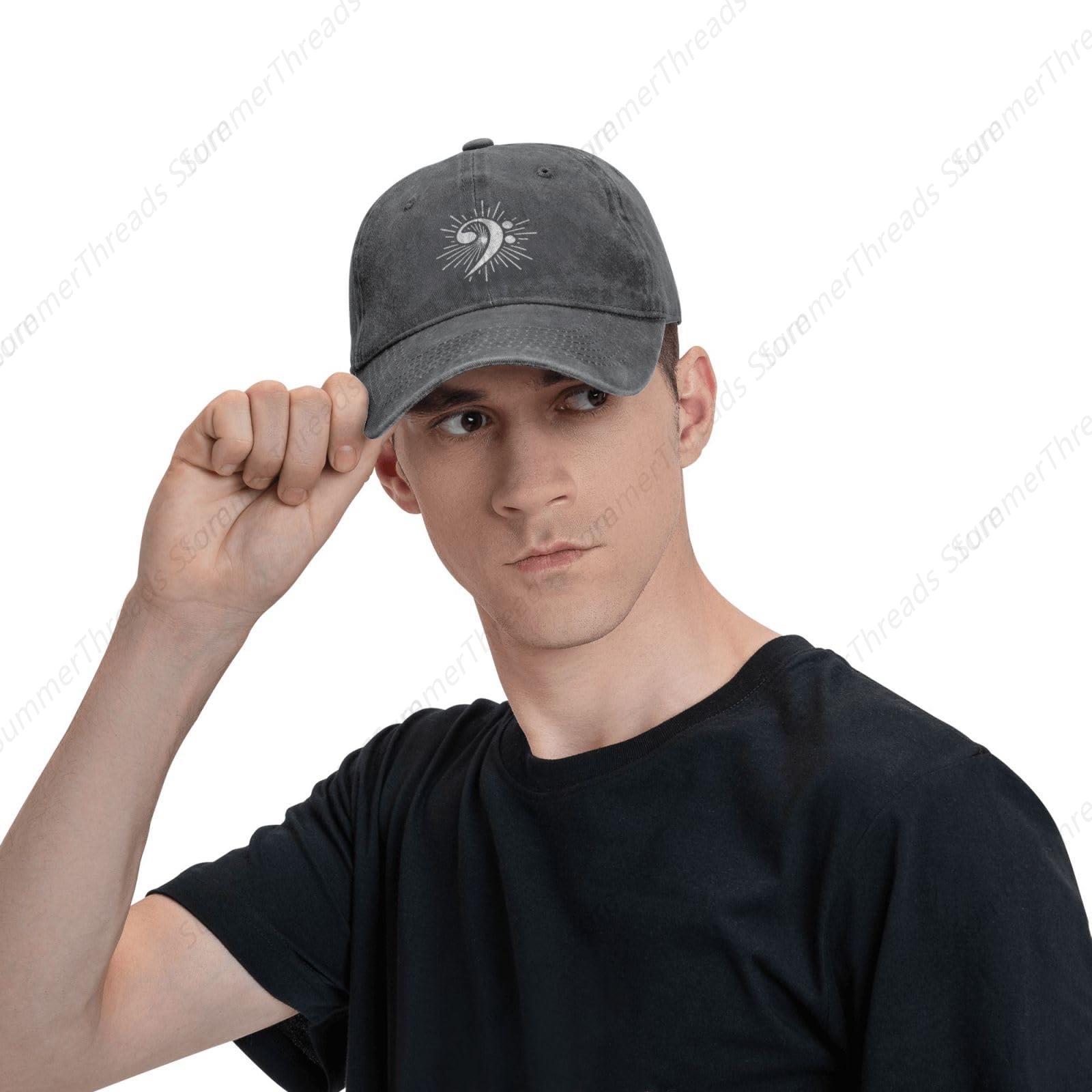 Bass Clef Music Logo Hat Vintage lavado desgastado gorra de béisbol golf papá sombrero para hombres mujeres