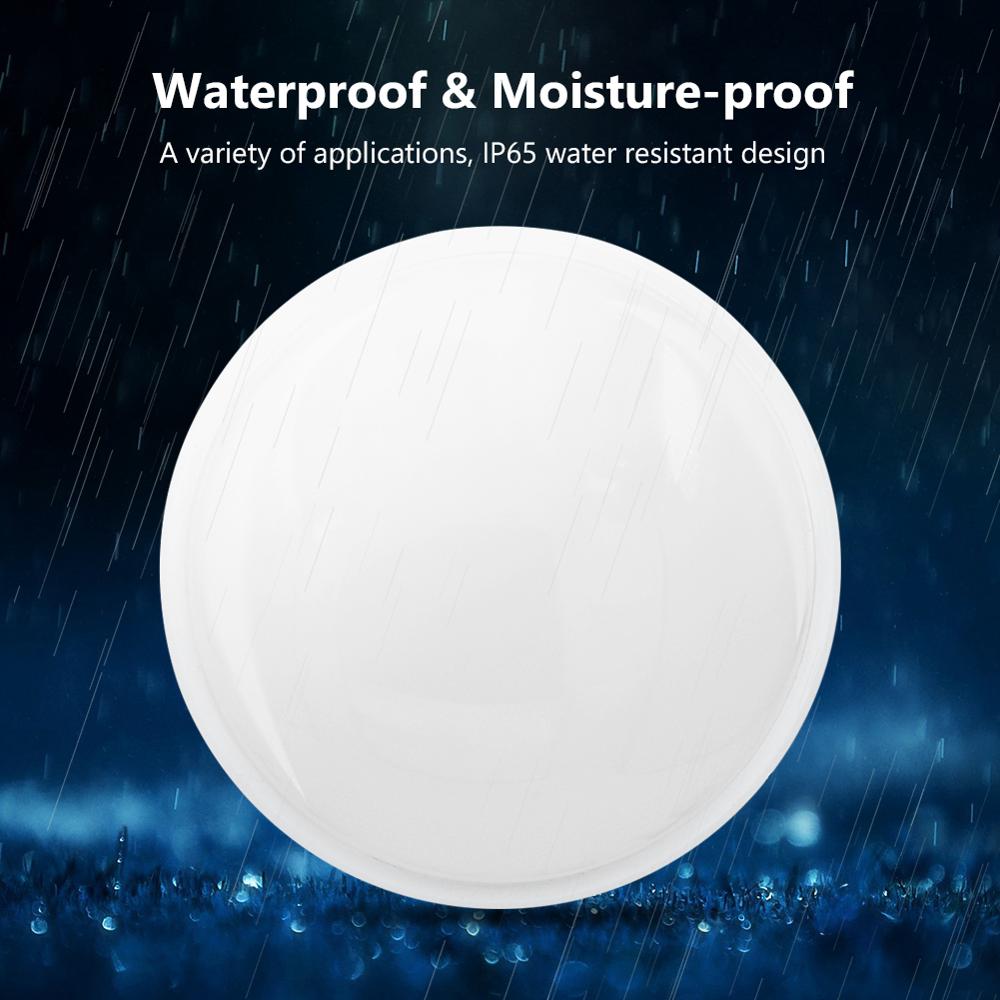 Ip65 16w 20w rund / oval ledet fuktsikker taklampe vanntett dårlig utendørs hage hage lampe moderne vegglampe lys