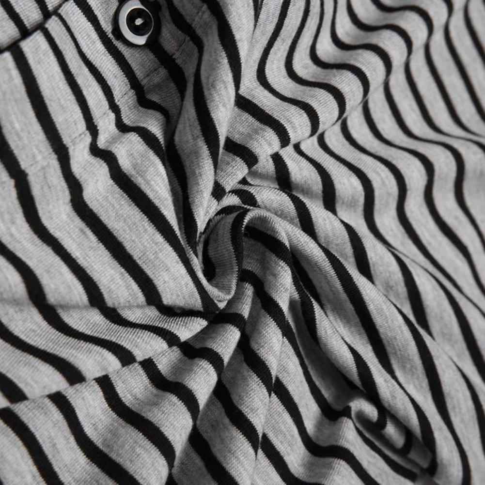 Combinaison à rayures pour hommes, combinaison à manches longues, col rond, boutons, vêtements de nuit