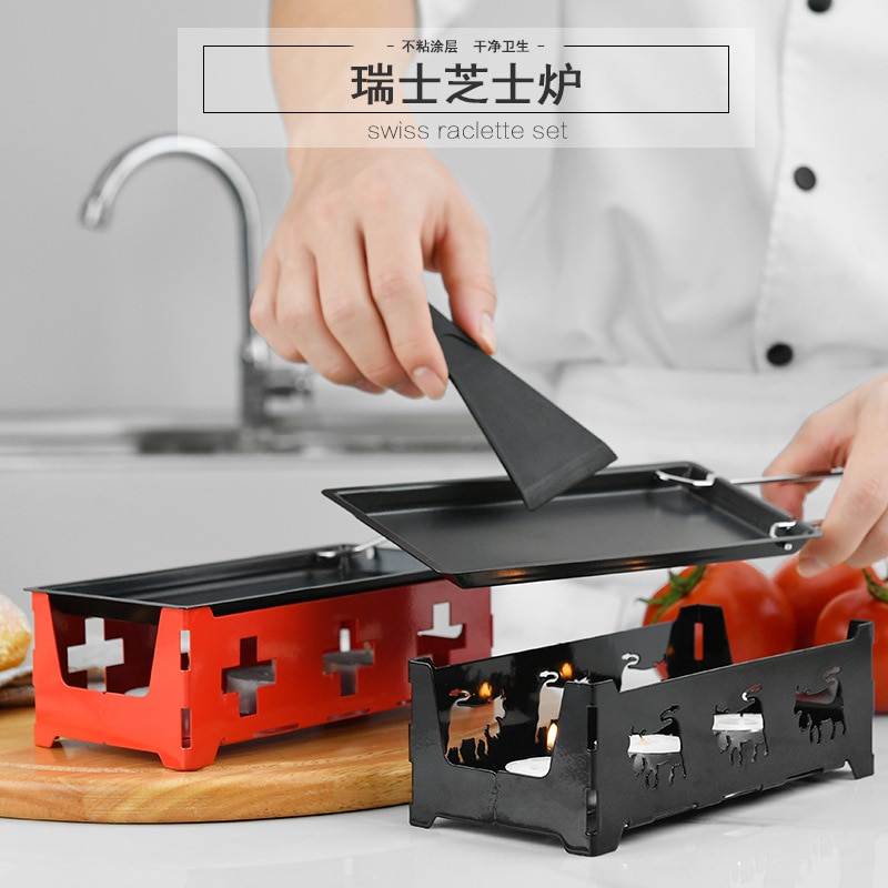 Queijo Suíço BEEMSK Torrefadores Prático Gadgets punho De Madeira mini antiaderente assadeira CHURRASCO forno Queijo