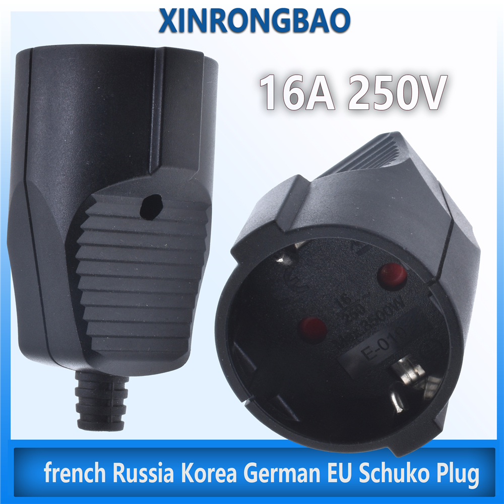 16a 250v francés Rusia Corea alemán UE Schuko enchufe cable de alimentación cable enchufe macho hembra montaje receptáculo conector blanco