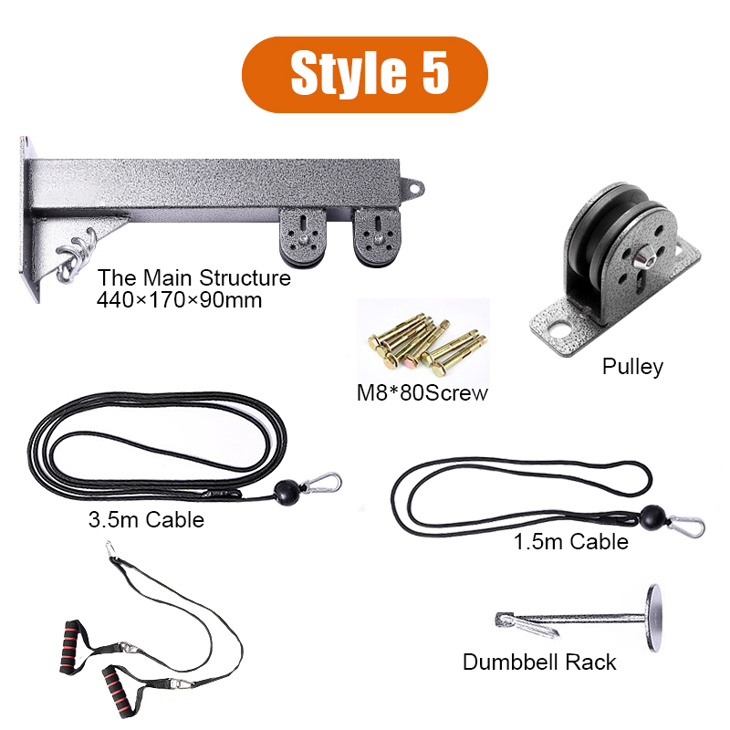 Fitness DIY Pulley Cable Machine Blaster Trainer With Pulley Attachments Biceps Triceps Workout Forearm Pull Rope Wrist Roller: 14