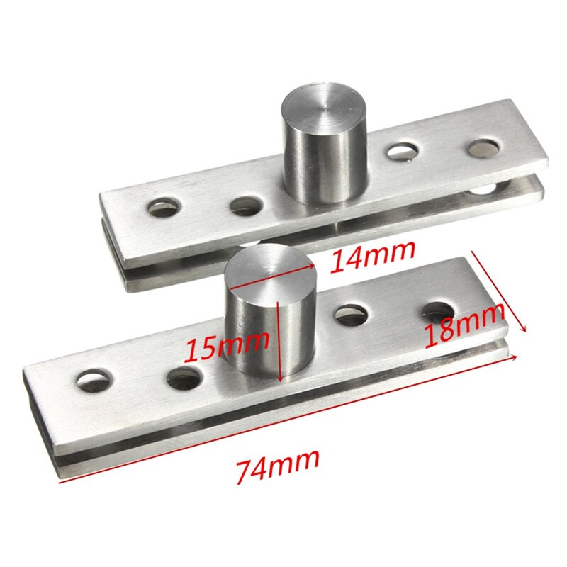 2PCS Stainless Steel 360 Degree Rotary Door Hinge Pivot Hing for Wooden Door 74mm Length