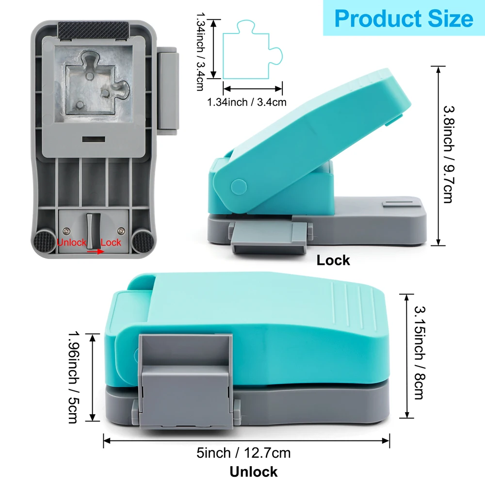 Perforadora de papel para rompecabezas de 12,7x8cm, máquina para hacer rompecabezas DIY, cortador fácil para hacer rompecabezas con 10 tableros de espuma adhesivos, herramienta de juguetes DIY