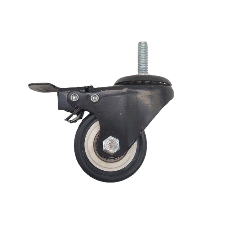 4Pcs 1.6in Heavy Duty Swivel Caster Wheels with Safety Dual Locking and Polyurethane Foam No Noise Wheels, Load Bearing 440 Lbs