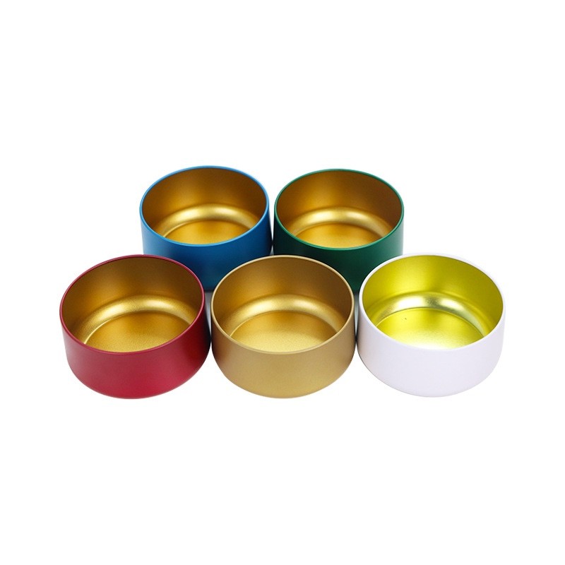 6OZ Solid Metal Candle Jar with Wood Grain Lid Handmade Candles Making Container Mini Tins Storage Box