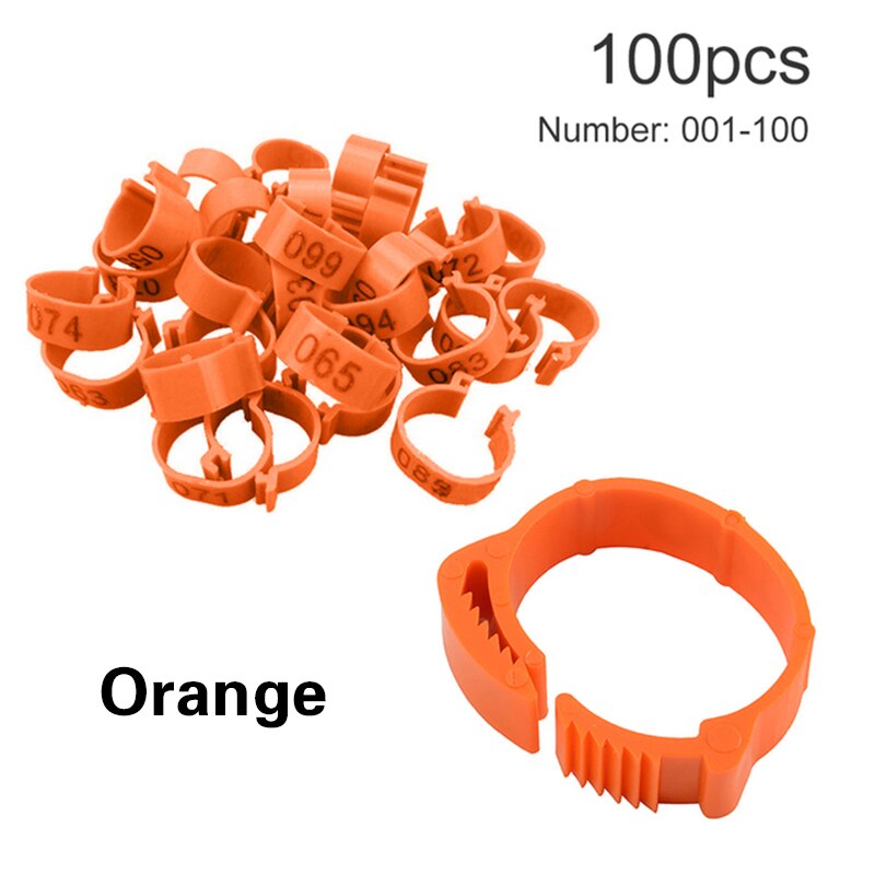 100pcs Chicken feet ring poultry legs without digital label buckle plastic duck and goose farm equipment adjustable size