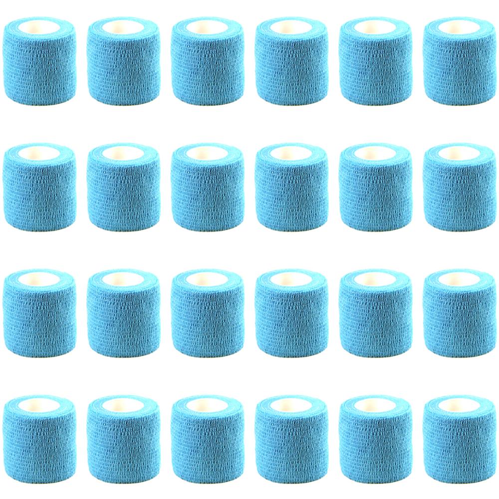 24 rolls Self Adhesive Bandage Wrap Cohesive Bandage Sports Tape Vet Wrap: Light Blue