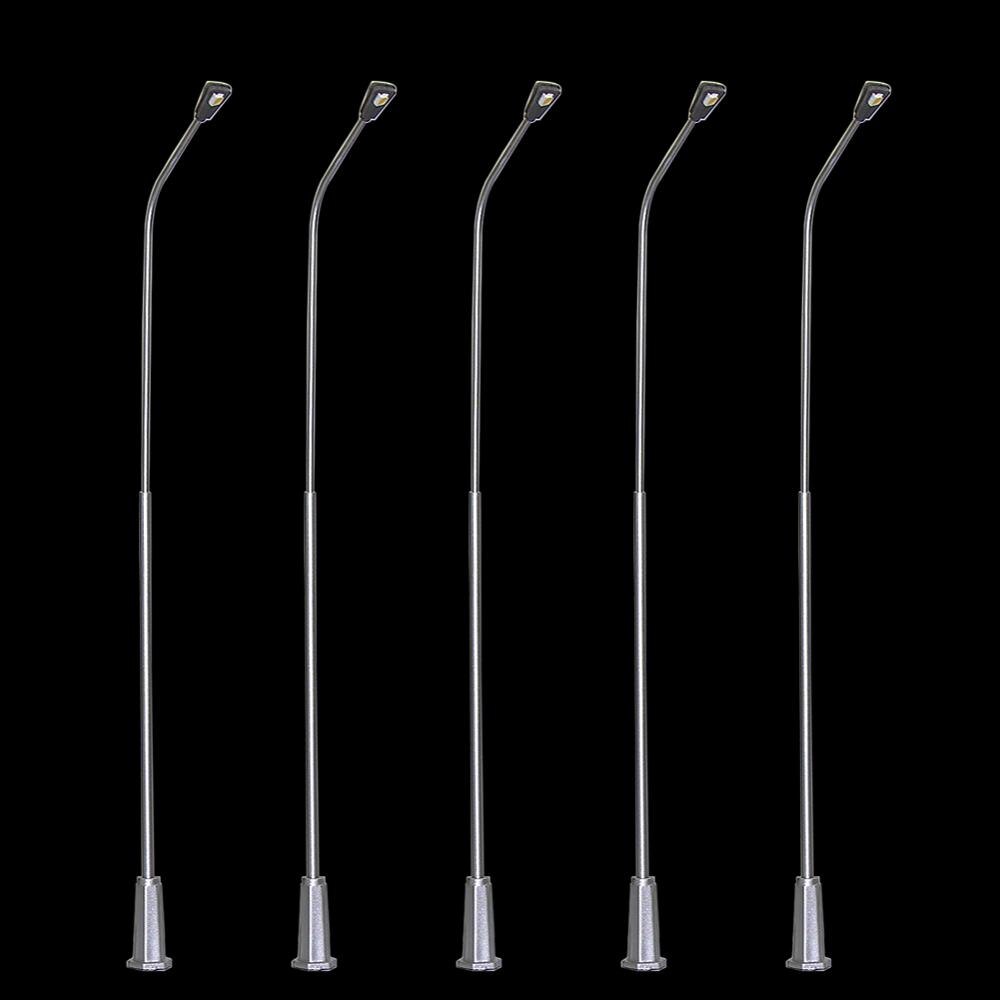 LNH20 5Pcs Modelspoorbaan 1:50 Lantaarnpaal Lampen Street Lights O Schaal Leds 20Cm