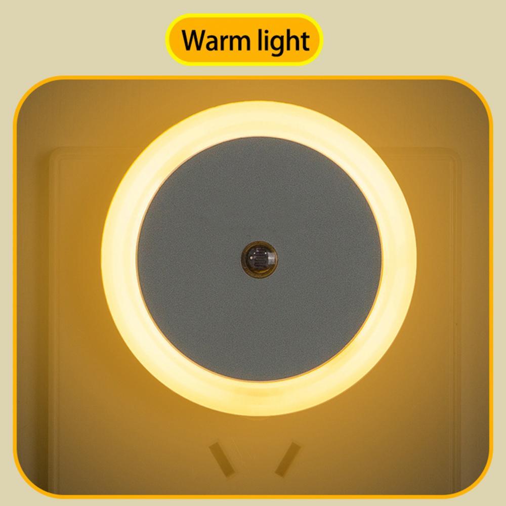 Round Wall Plug-in LED Light Sensor Night Light Plug In Sensor Light Luminaire Led Lamp Baby Nightlight Children Bedroom Round