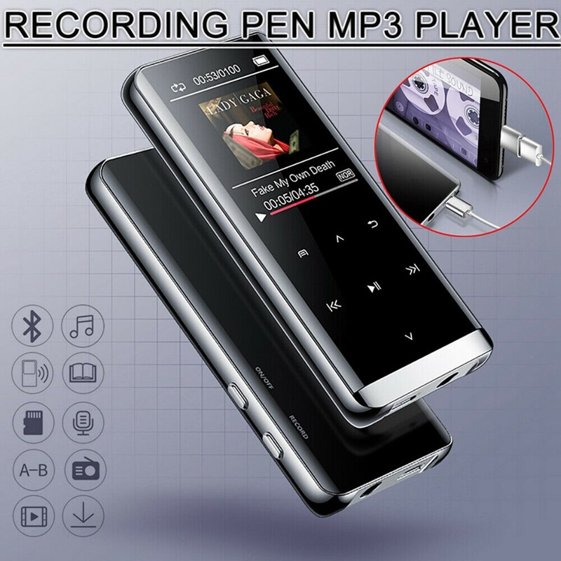 Bluetooth MP3 Player MP4 Media FM Radio Recorder Ebook HIFI Sport Noise Eduction Music Speakers