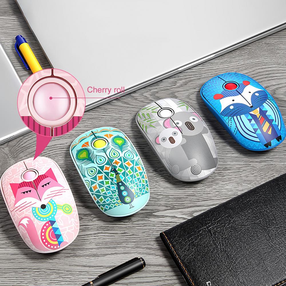 2.4G 1000 DPI Cute Animal Wireless Silent Gaming Mouse for Laptop Computer Gamer