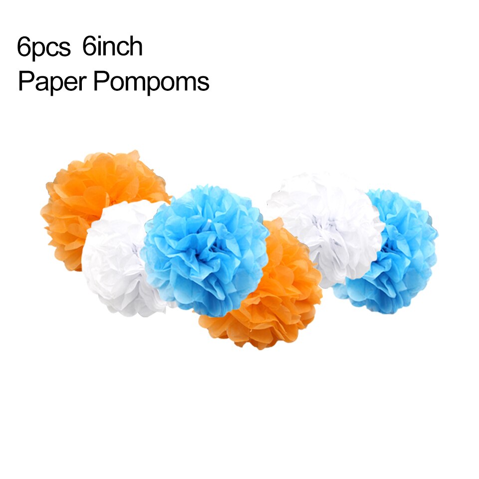 1PC Cloud &amp; Flugzeug Banner Baby Duschen Party Girlanden Dekoration Kinder Geburtstag Glücklich Hängen Hintergrund Girlanden Partei Liefert: 6PCS-6inch Pompom