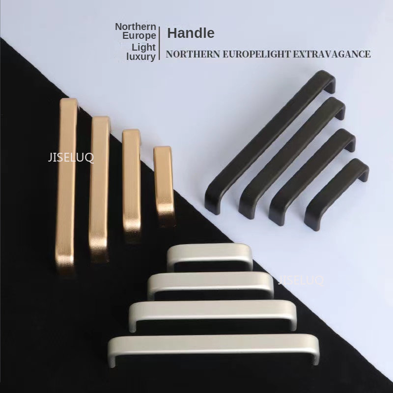 Moderne garderobehåndtak 64mm/96mm/128mm/160mm/192mm solide/hule aluminiumshåndtak kjøkkenmøbelhåndtak skuffhåndtak