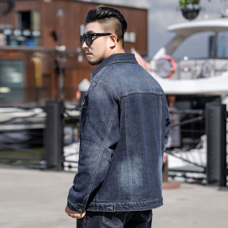 Chaqueta vaquera retro de otoño para hombre, Vestido vaquero informal de talla extra grande, coreana, top ancho, 10x l150 kg