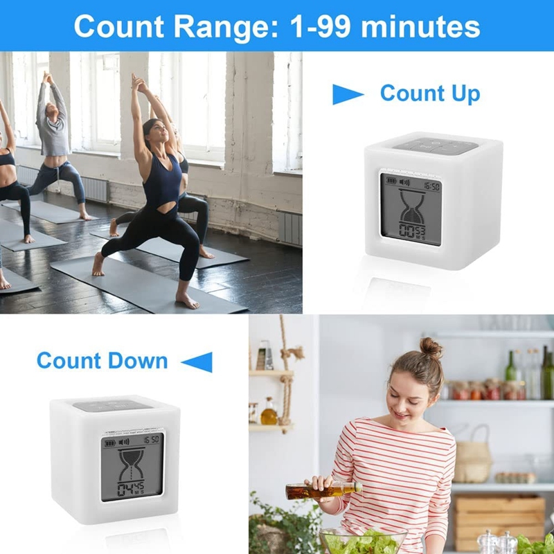 Kitchen Timer Digital Cooking Timer Night Light Countdown Stopwatch Timer Square Timers Time Management