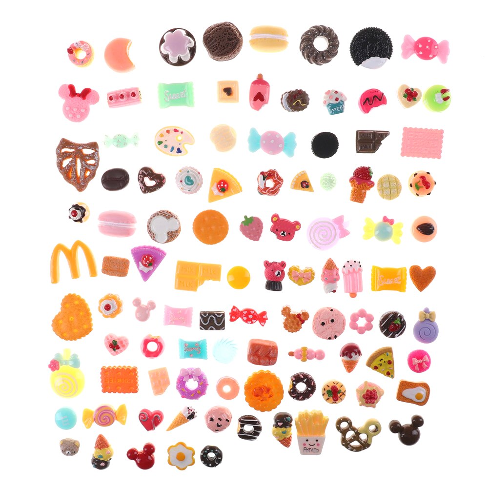 10 Stks/partij Mini Voedsel Broodjes Donuts Koekje Miniatuur Gemengde Voedsel Set Keuken Decor Voor Kinderen Kid Willekeurige Pop huis