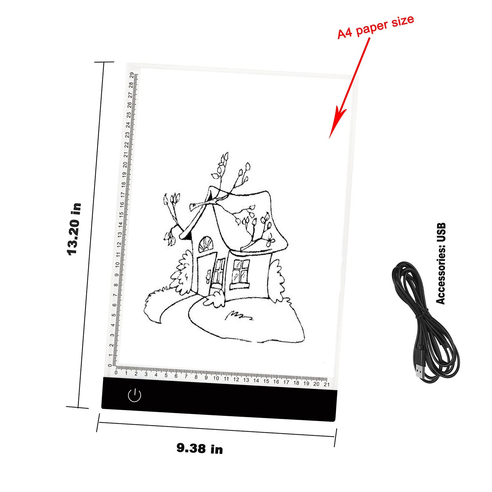 Tracing Light Box A4 LED Light Pad Tracer Copy Board Tracing Light &USB Cable