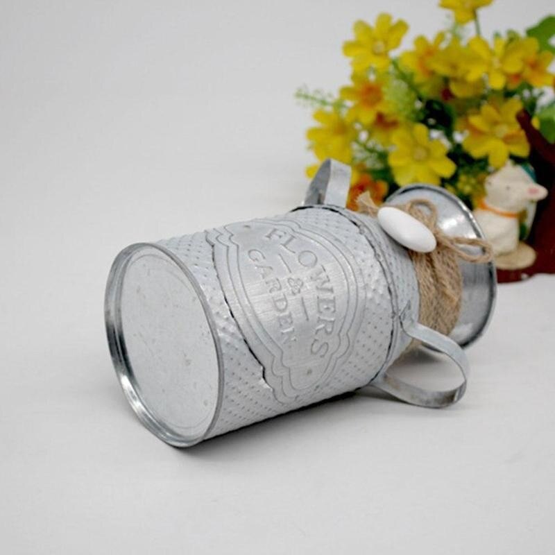 Maceta redonda para flores para sala de estar, jarrón con personalidad, adornos de estilo Pastoral, jarrón decorativo artesanal de hierro forjado