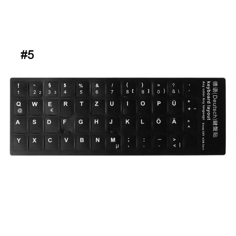 dauerhaft Russische/Französisch/Spanisch/Japanisch/Deutsch/Arabisch/Koreanisch/Italienischen Tastatur Sprache Aufkleber Schwarz hintergrund