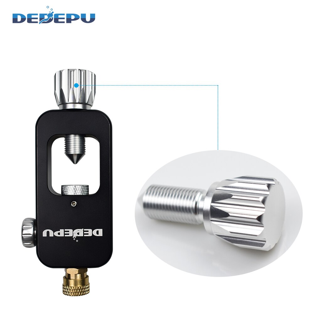 Diving Tank Refill Adapter With Pressure Gauge - Aluminum Alloy Scuba Fill Station For Oxygen Cylinders