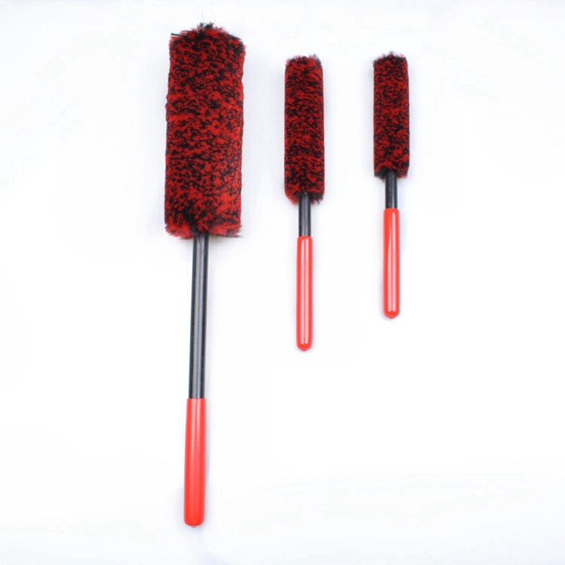 3Pcs Microfiber Wheel Wand Car Detailing Brush Rim Brush for Cleaning Wheels, Rims, Exhaust Tips,Motorcycles,Bicycles