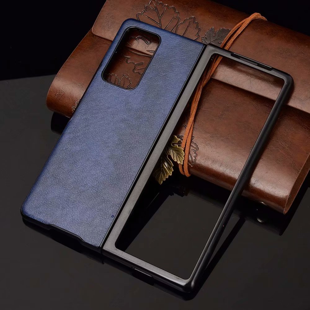 For samsung galaxy z fold 2 -deksel litchi striae hardt pc-deksel til samsung galaxy z fold 2 5g- deksel støtsikre coques