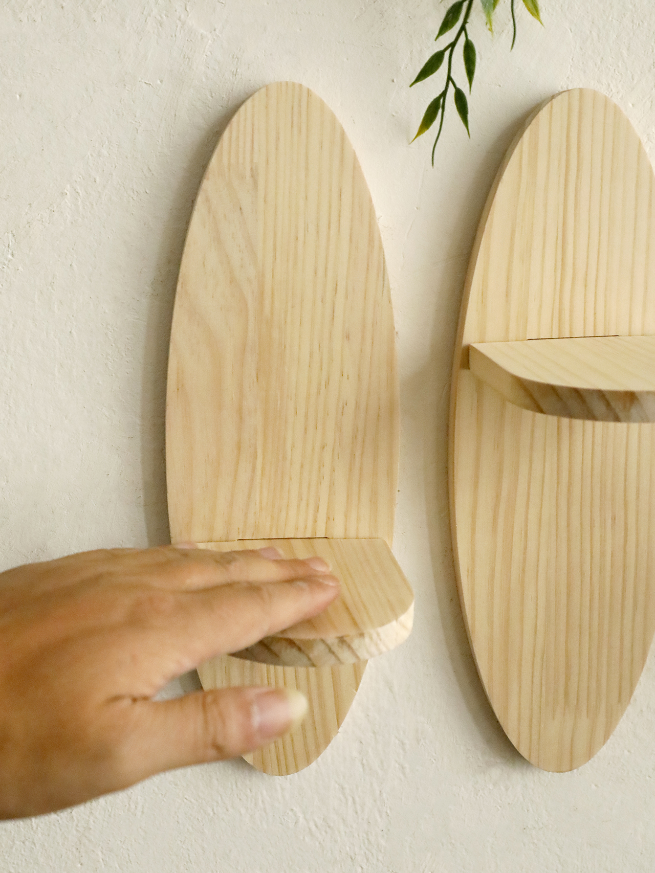 Wandregale aus Holz, ovales schwebendes Regal, Kristallständer, wandmontiertes Lagerregal, rustikales Boho-Heimdekor-Regal