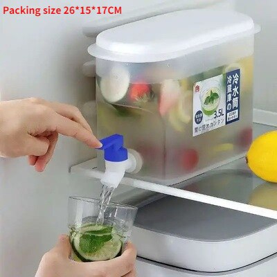 3.5L/4L/6L Water Jug With Faucet Cold Water Bottle Kettle TeaPot Lemon Juice Jugs Drinkware Container Heat Resistant Pitcher: 1PC 3.5L Blue Head