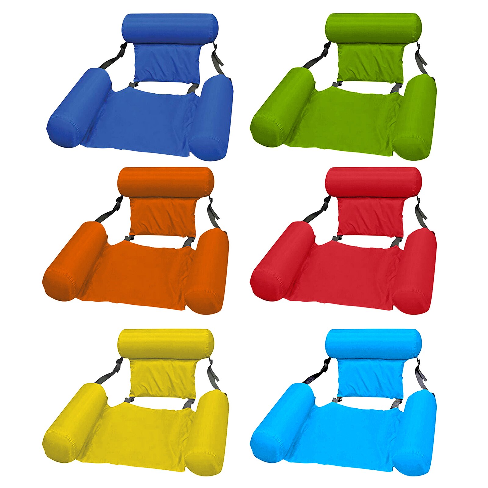Foldable Floating Bed Swimming Pool Inflatable Water Longue with Backrest