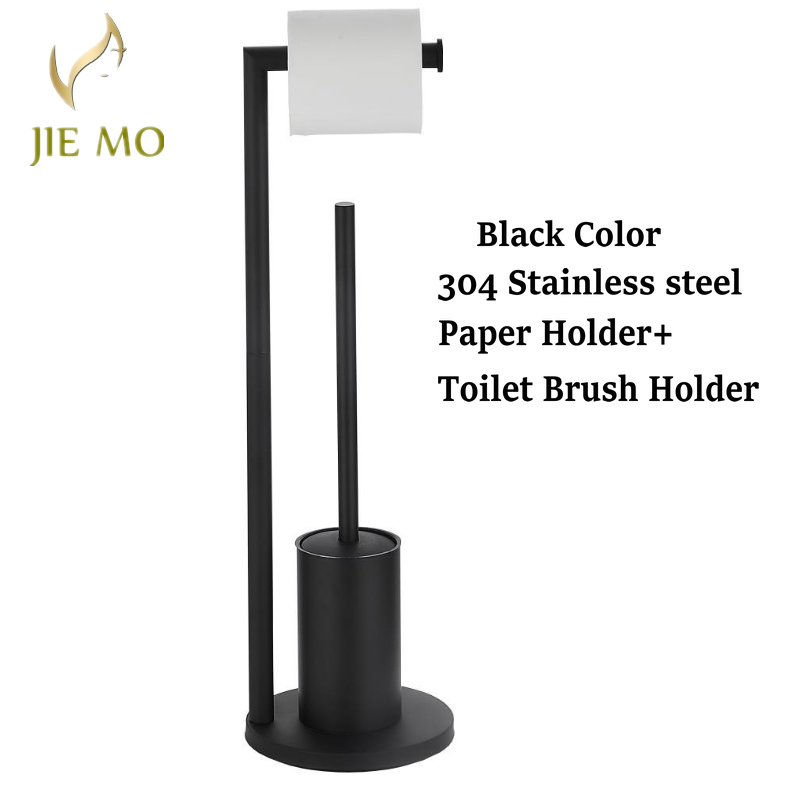 Porta scopino da pavimento al soffitto con porta carta igienica Porta asciugamani di carta da terra in acciaio inox: BIANCO