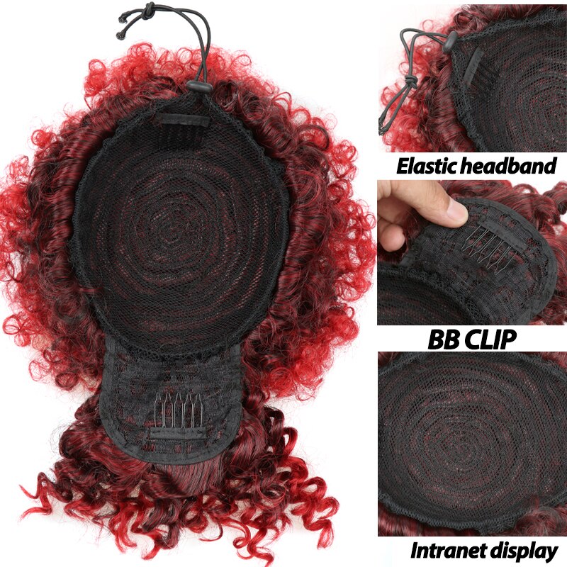 LISI HAIR Synthetic Hair Extensions Curly High Puff Ponytail for Women Hair Ponytail With Bangs Short Wrap Clip