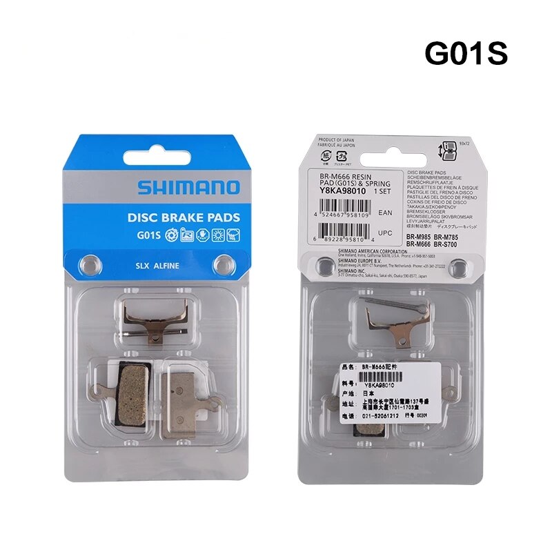 Plaquettes de frein à disque en résine G01S, pour vtt, pour Shimano M6000 SLX M7000 Deore XT M8000 M615 M666 M675 M785 RS785 R517, 1/2/4 paires: 2 pairs box