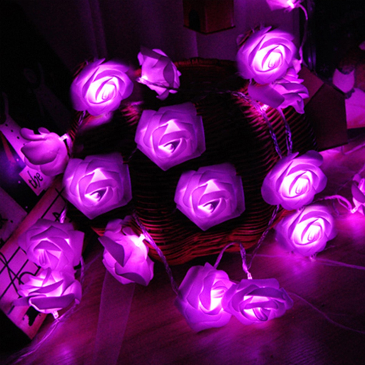 10/20 Led Lamp Rozen Vormige Decoratieve Licht Rose Flower String Lights Voor Woonkamer Slaapkamer Girl's Favoriete Stijl
