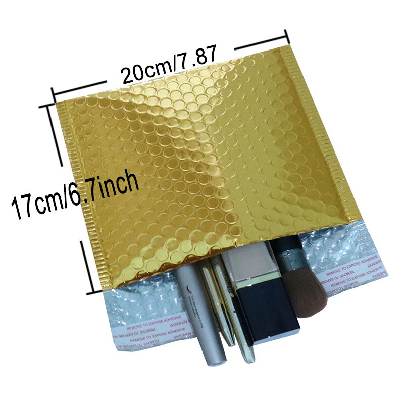 10PCS Metallic Bubble Mailer Envelopes Padded Mailing Bag Self Sealing Foam Foil Courier Bag Waterproof Bubble Bags