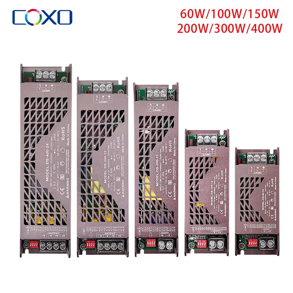 Ultra Thin LED Dimmer Lighting Transformer DC12V 24V Power Supply 60W 100W 150W 200W 300W 400W LED Driver For LED Strip Light