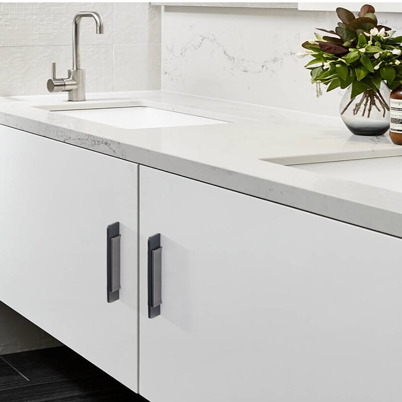 European Affordable Luxury Cabinet Handles Black Gray Splicing Kitchen Cupboard Pulls Drawer Knobs Furniture Handle Hardware