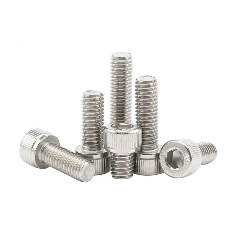 50 Uds M2 (2mm) perno hexagonal interno de bicicleta 304 perno de tornillo de acero inoxidable plateado 4-30mm perno hexagonal interno