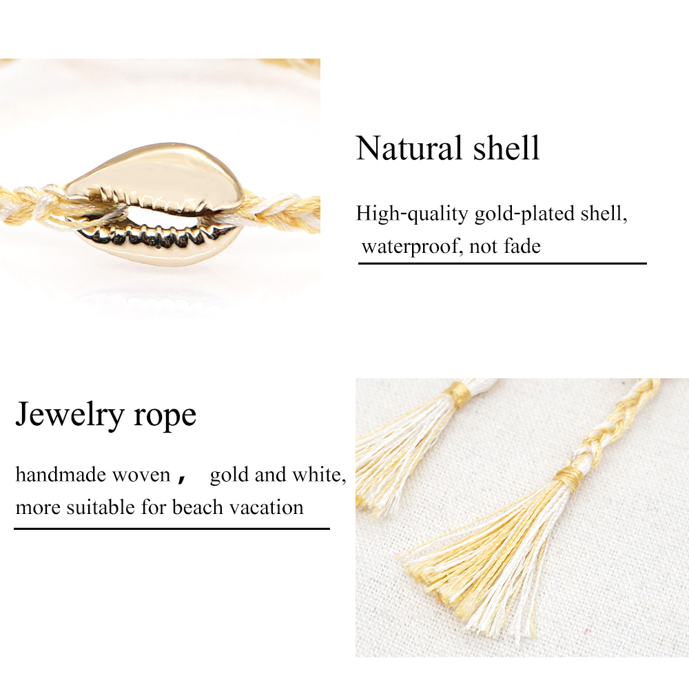 Go2boho Shell Bracelet Women Summer Tassel Bracelets Beach Jewelry Bohemian Handmade Woven Pulseras Mujer Moda Bileklik