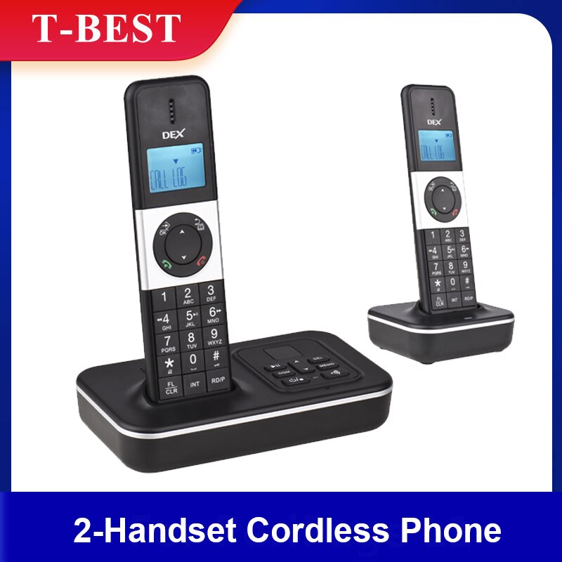 D1002 TAM-D 2-Handset Draadloze Telefoon Met Antwoordapparaat Nummerweergave/Wisselgesprek 1.6 Inch Lcd Ondersteuning 16 talen